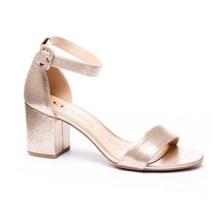 CL By Laundry Jody Block Heel Dress Sandal Light Gold NWOT